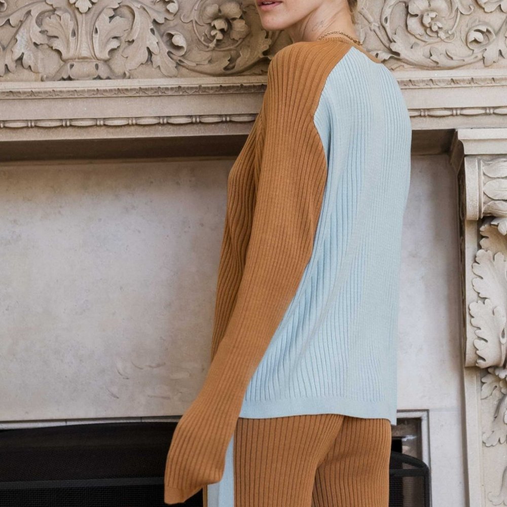 Ragdoll LA Knit Color Block Sweater Size S